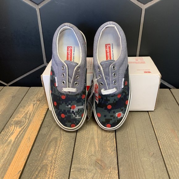 New W/ Damaged Box! Mens Vans Era Pro Comme Des Garcon Navy Digi Camo Size 4 - Picture 3 of 6